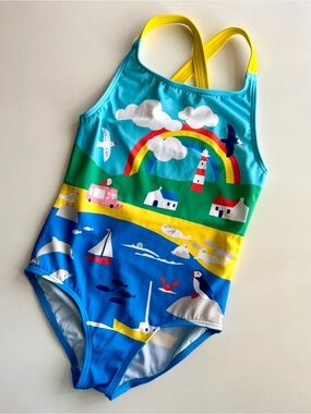 Mini Boden Seaside One‑Piece Swimsuit — 4–5Y / 110 cm